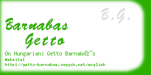 barnabas getto business card